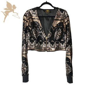 Cropped Jazz Club Sequin Bolero Jacket